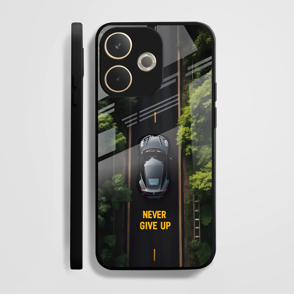 Oppo A5 Pro 5G Premium Acrylic Shockproof Glass Back Case (Road Never Give up)