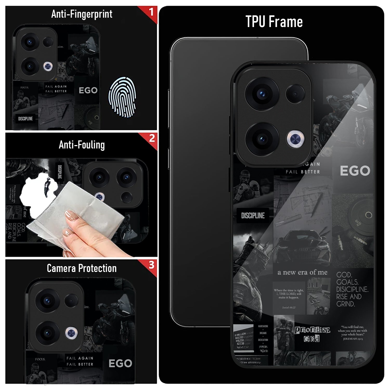 Oppo Reno 13 5G Premium Acrylic Shockproof Glass Back Case (New Era)