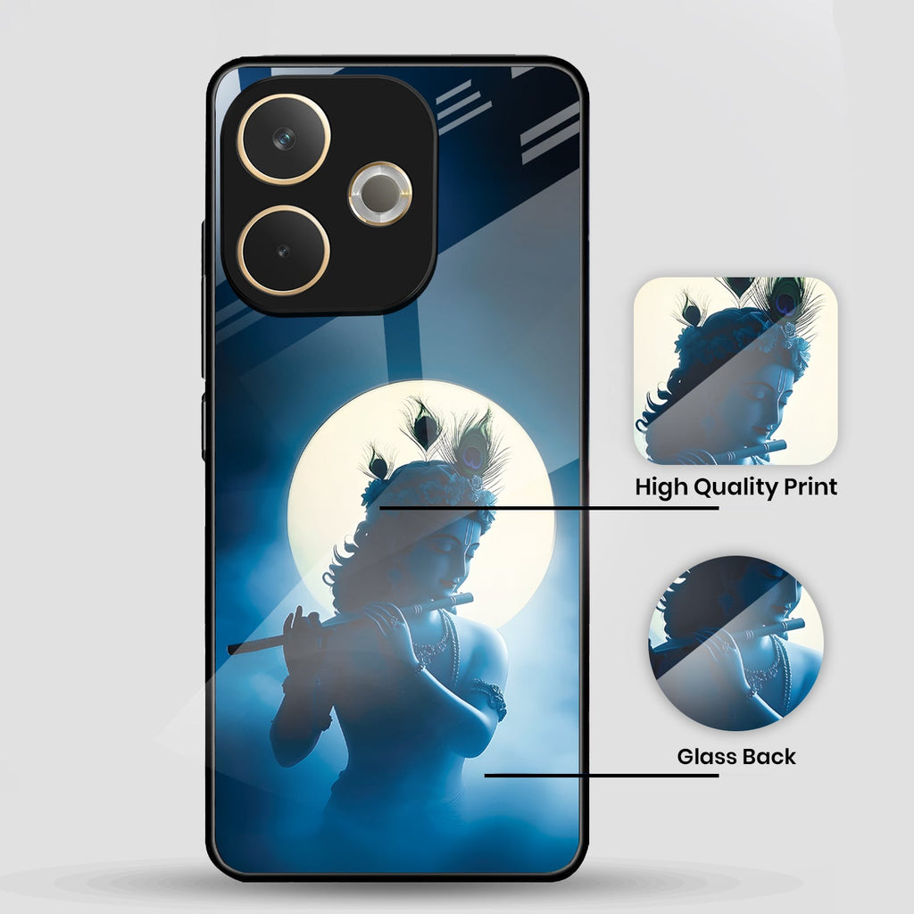 Oppo A5 Pro 5G Premium Acrylic Shockproof Glass Back Case (Midnight Krishna)