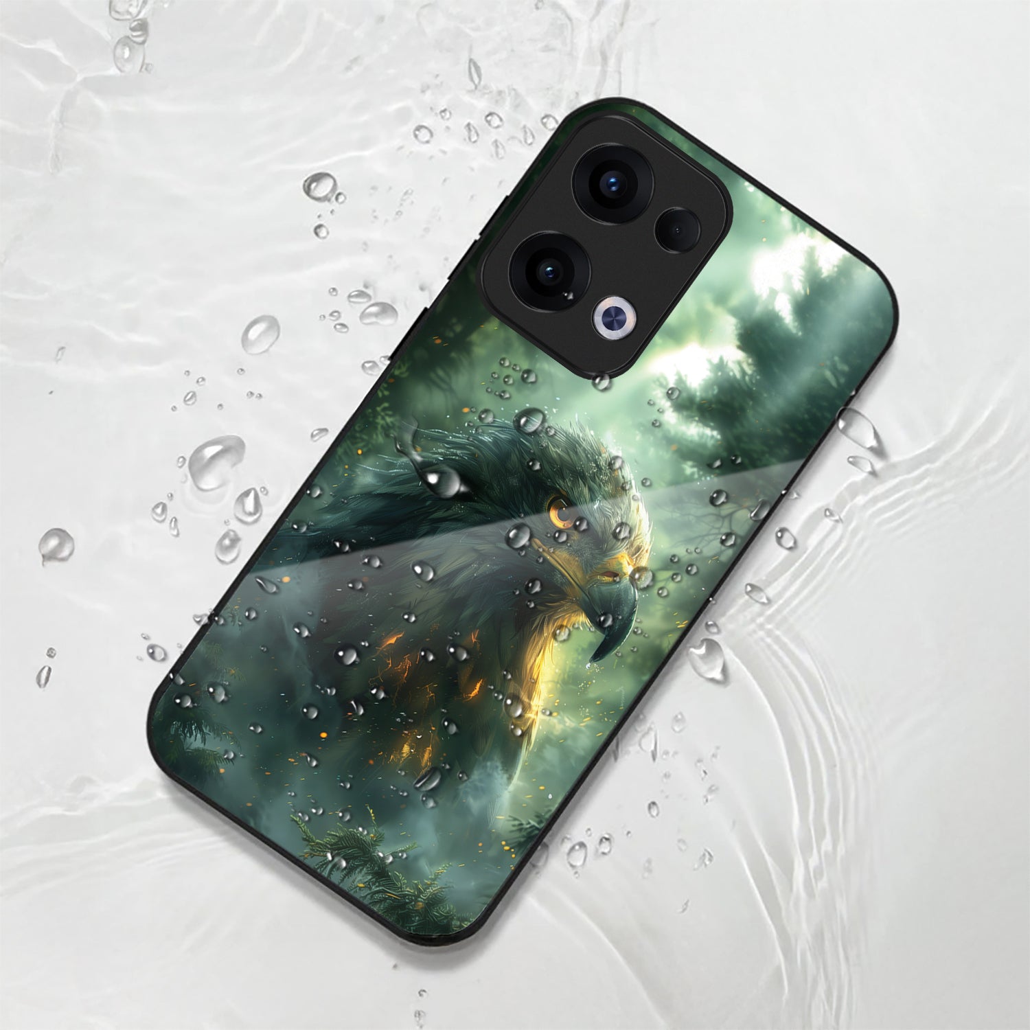 Oppo Reno 13 5G Premium Acrylic Shockproof Glass Back Case (Eagle Case)