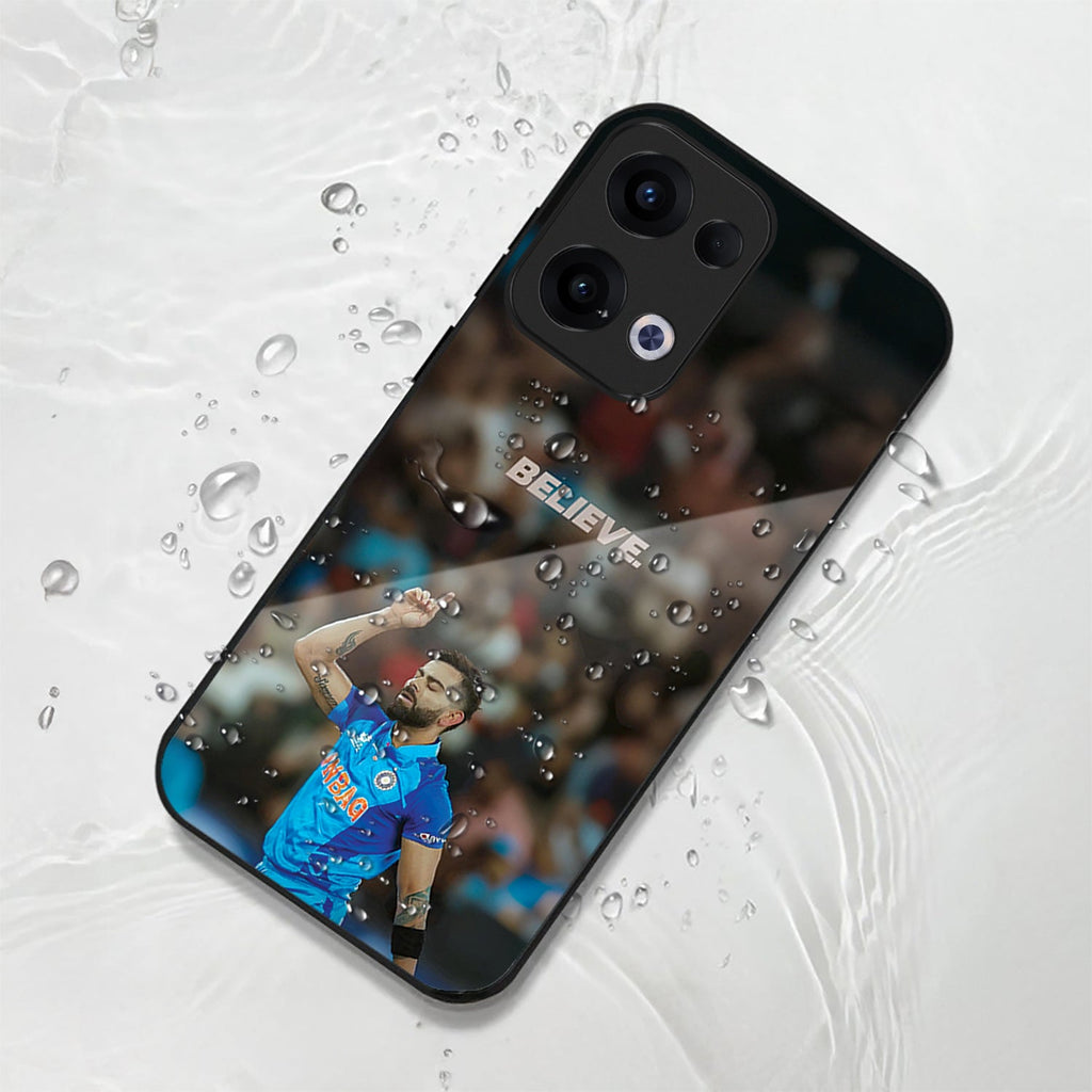 Oppo Reno 13 5G Premium Acrylic Shockproof Glass Back Case (Virat Kohli)