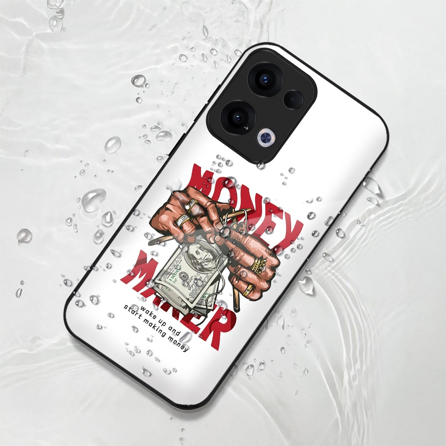 Oppo Reno 13 5G Premium Acrylic Shockproof Glass Back Case (Money Maker)