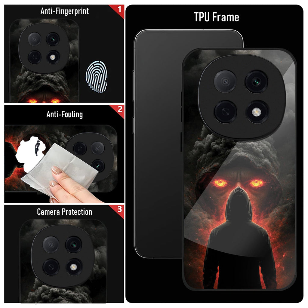 OPPO F29 Pro 5G Premium Acrylic Shockproof Glass Back Case (Dark Flame)