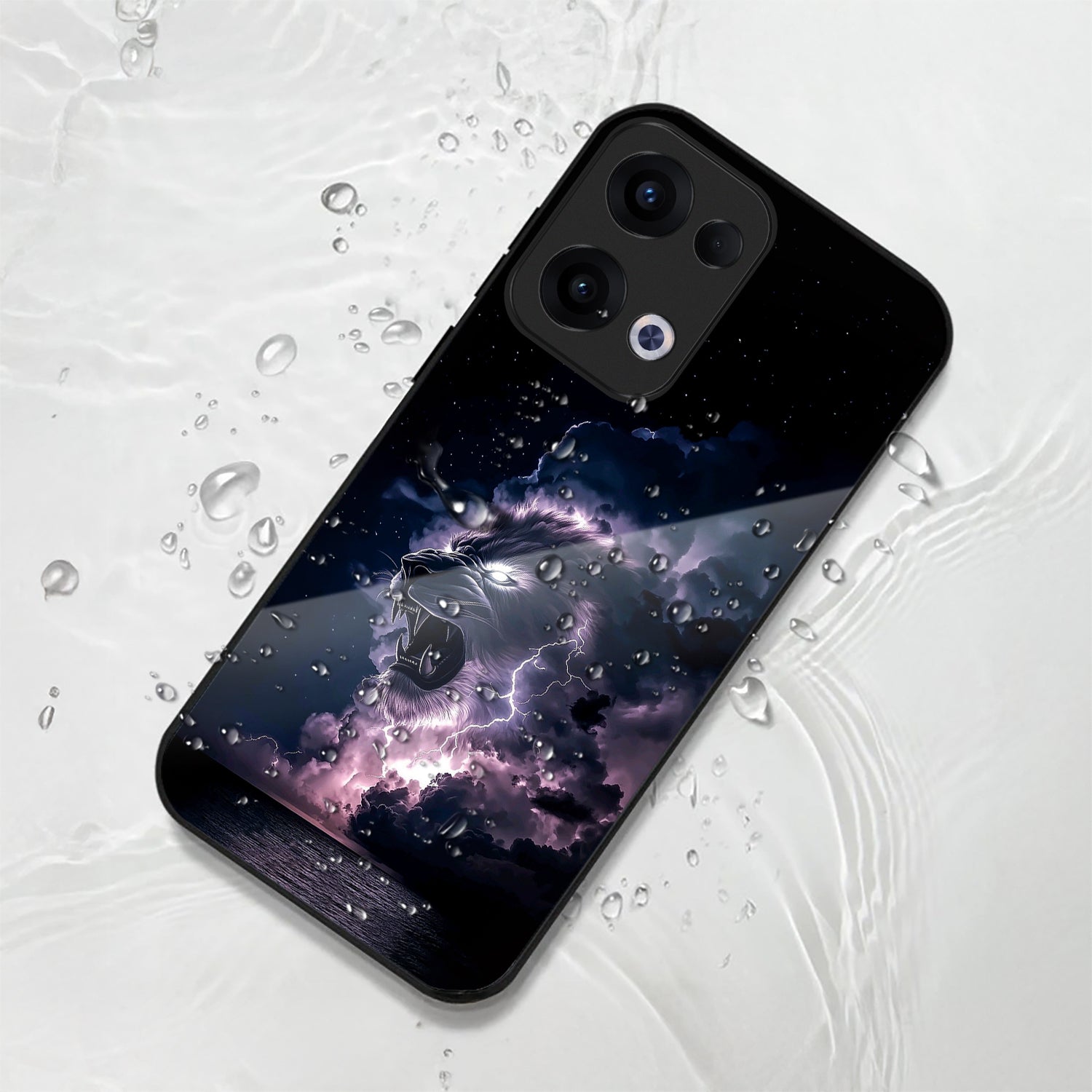 Oppo Reno 13 5G Premium Acrylic Shockproof Glass Back Case (Storm King)