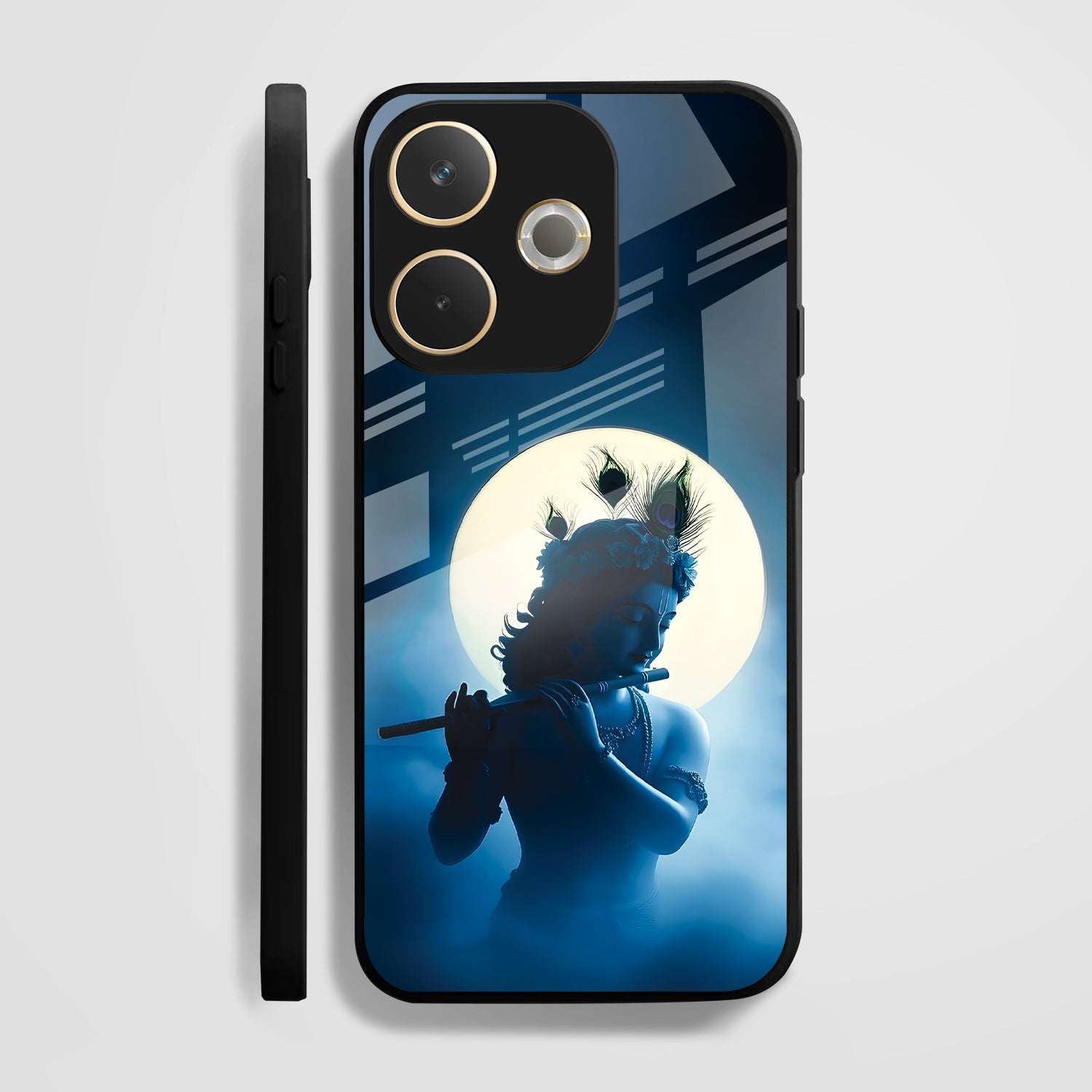 Oppo A5 Pro 5G Premium Acrylic Shockproof Glass Back Case (Midnight Krishna)