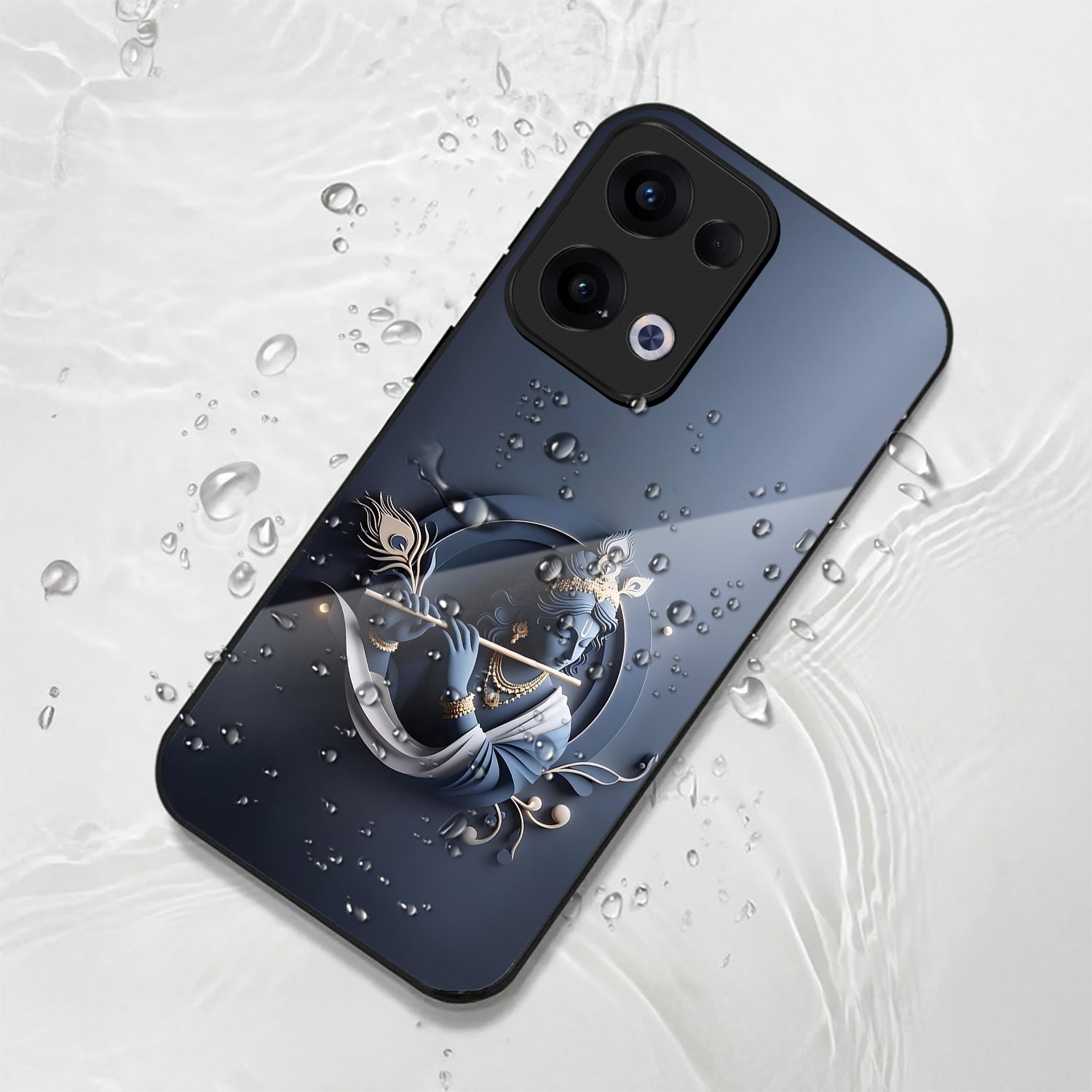 Oppo Reno 13 5G Premium Acrylic Shockproof Glass Back Case (Krishna)