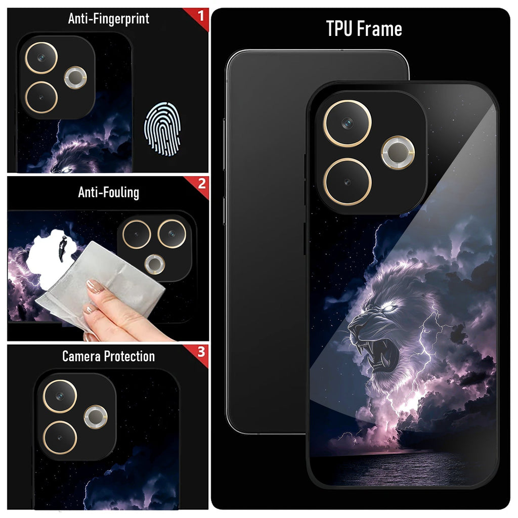 Oppo A5 Pro 5G Premium Acrylic Shockproof Glass Back Case (Storm King)