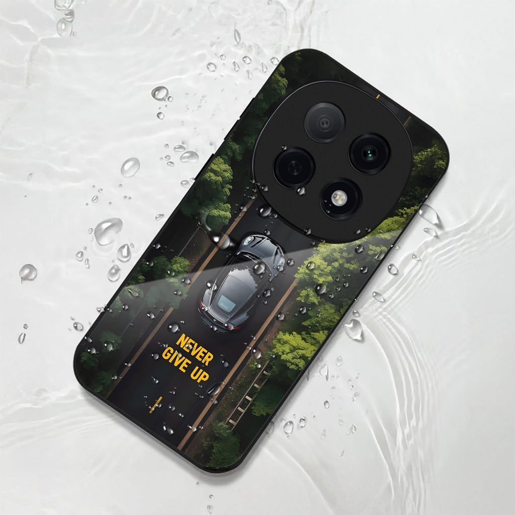 OPPO F29 Pro 5G Premium Acrylic Shockproof Glass Back Case (Road Never Give Up)