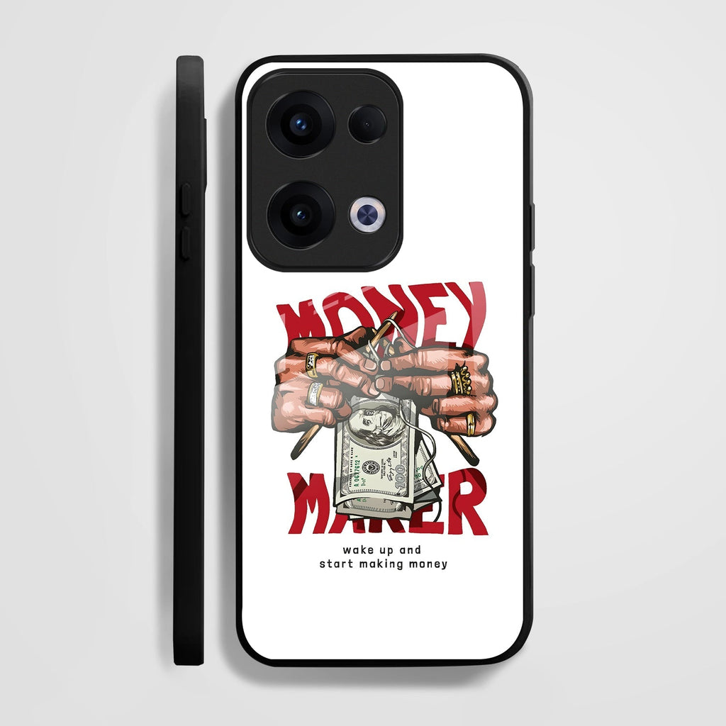 Oppo Reno 13 5G Premium Acrylic Shockproof Glass Back Case (Money Maker)