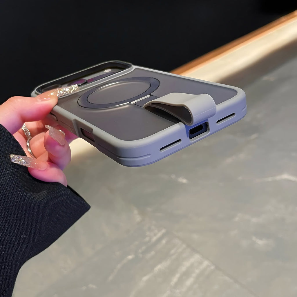 Anti-slip grip band case for iPhone 17 Pro and Pro Max.