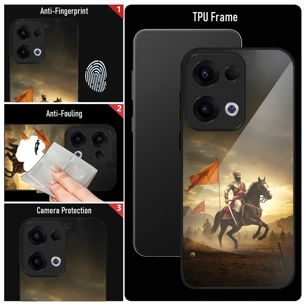 Oppo Reno 13 5G Premium Acrylic Shockproof Glass Back Case (Battle Glory)