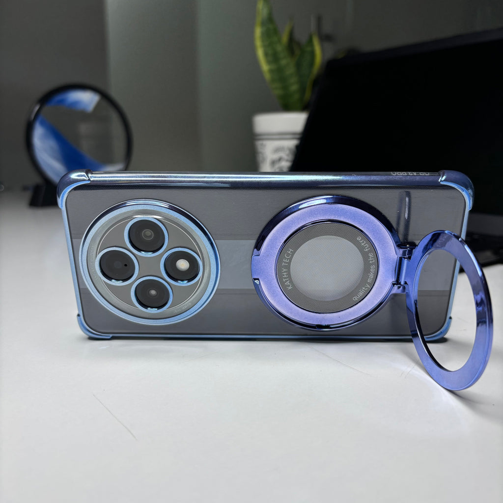 Oppo F27 Pro+ 5G Original Luxury Magnifier Ring Stand Shockproof Airbags Corner Case