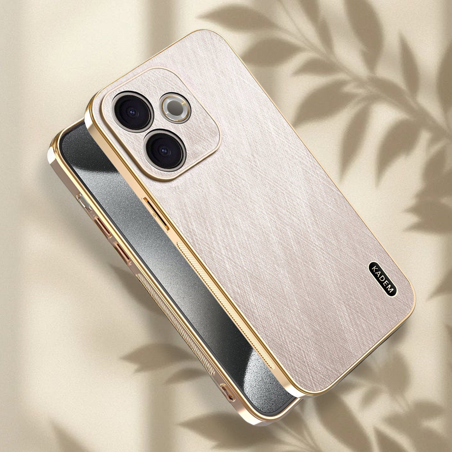 Oppo A5 Pro 5G Premium Electroplated Frame Gold Thread Pattern Soft Case