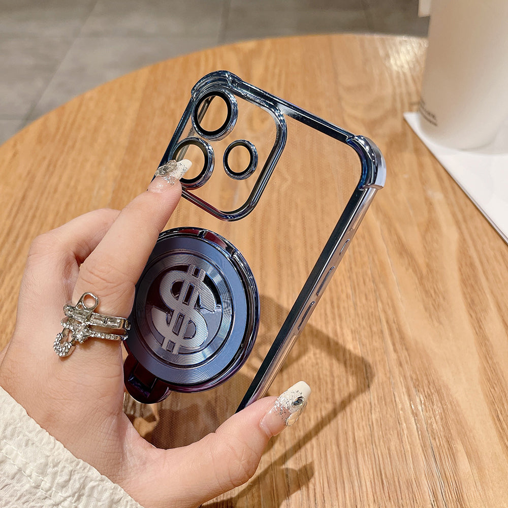 Stylish Oppo A5 Pro 5G case with spinning dollar design

