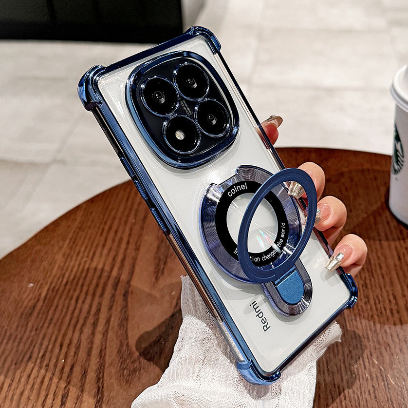 Redmi Note 14 Pro+ 5G Original Luxury Magnifier Ring Stand Shockproof Airbags Corner Case