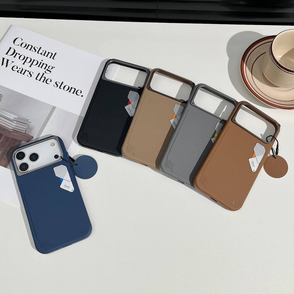 iPhone 17 Pro & 17 Pro Max Soft PU Leather Texture Magnetic Magsafe Case