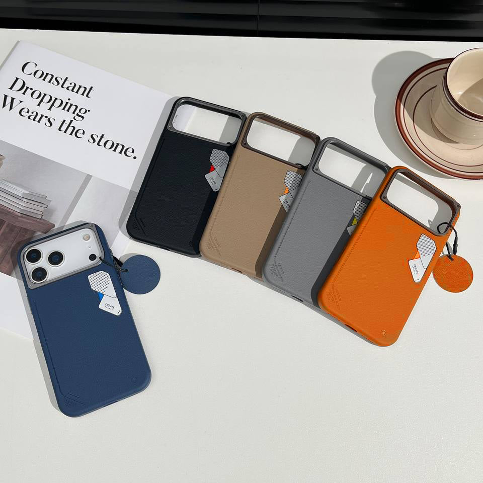 iPhone 17 Pro & 17 Pro Max Soft PU Leather Texture Magnetic Magsafe Case